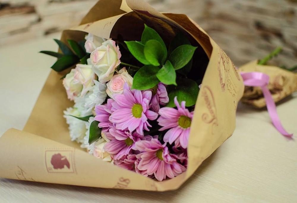 Букет цветов из: Розы и Хризантемы в Белорецке