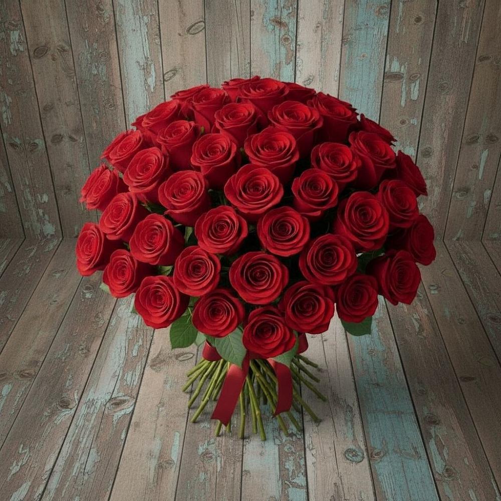 Букет 55 Красных роз Фридом в Белорецке