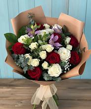 Букет цветов из:  Розы и Альстромерии #REPLACE_PRED# Белорецке