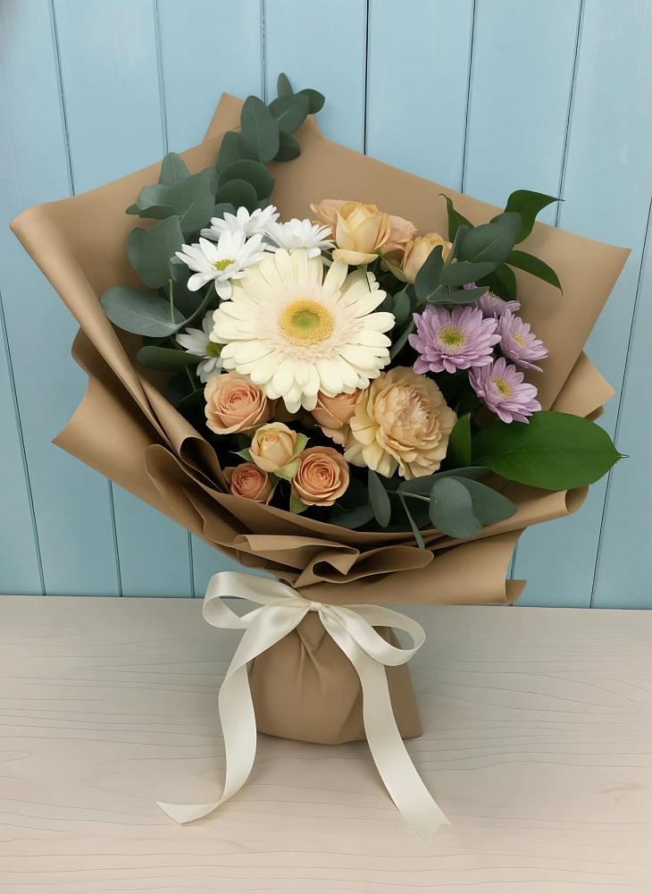 Букет цветов из: Герберы и Хризантемы в Белорецке