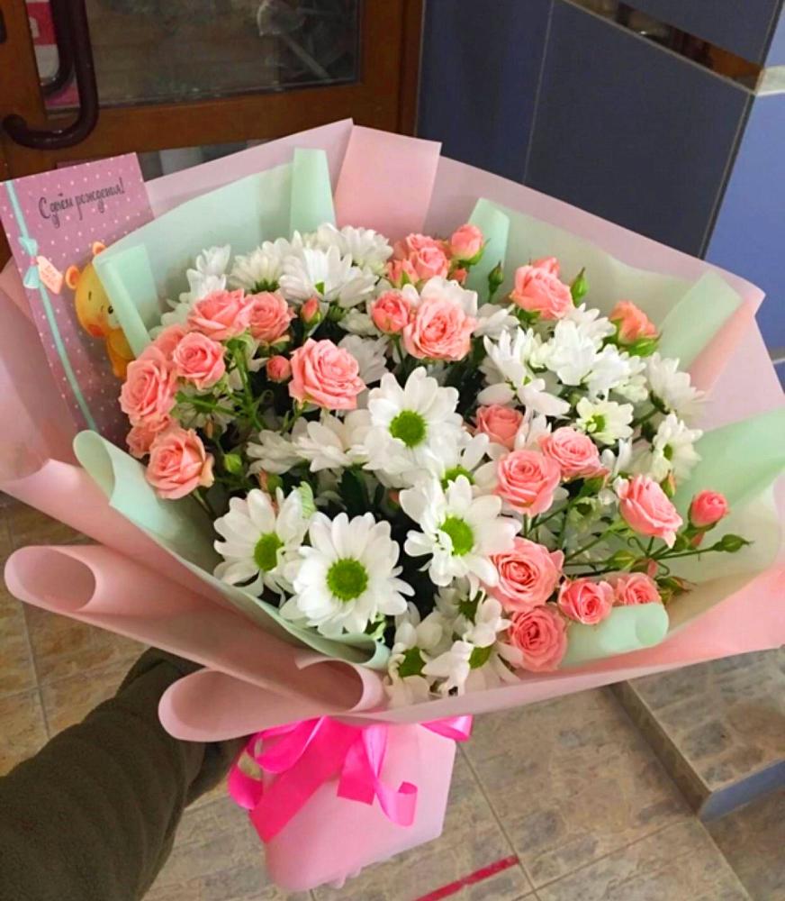 Букет цветов из: Розы и Хризантемы в Белорецке