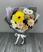 Букет цветов из:  Розы, Герберы и Хризантемы в Белорецке