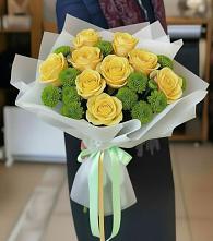 Букет цветов из:  Хризантемы и Розы #REPLACE_PRED# Белорецке