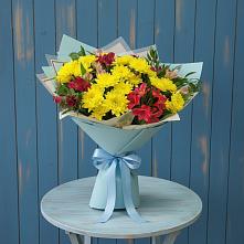Букет цветов из:  Альстромерии и Хризантемы #REPLACE_PRED# Белорецке