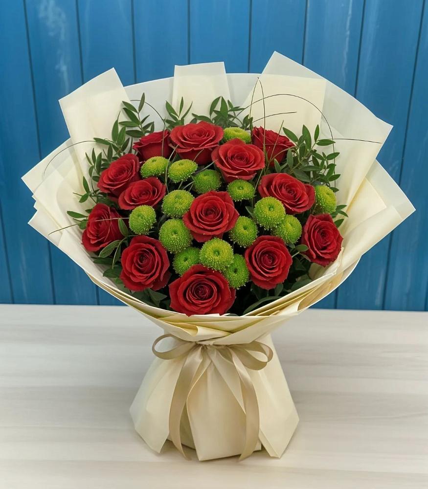 Букет цветов из: Розы и Хризантемы в Белорецке