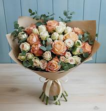 Букет цветов из:  Альстромерии и Розы в Белорецке